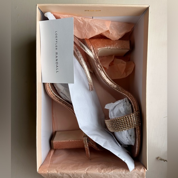 NEW LOEFFLER RANDALL SHAY ROSE GOLD SANDALS - Picture 6 of 6